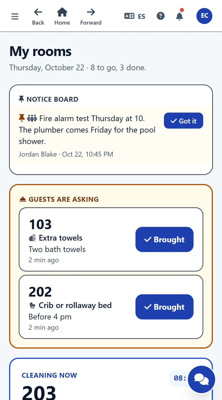 My rooms on a phone